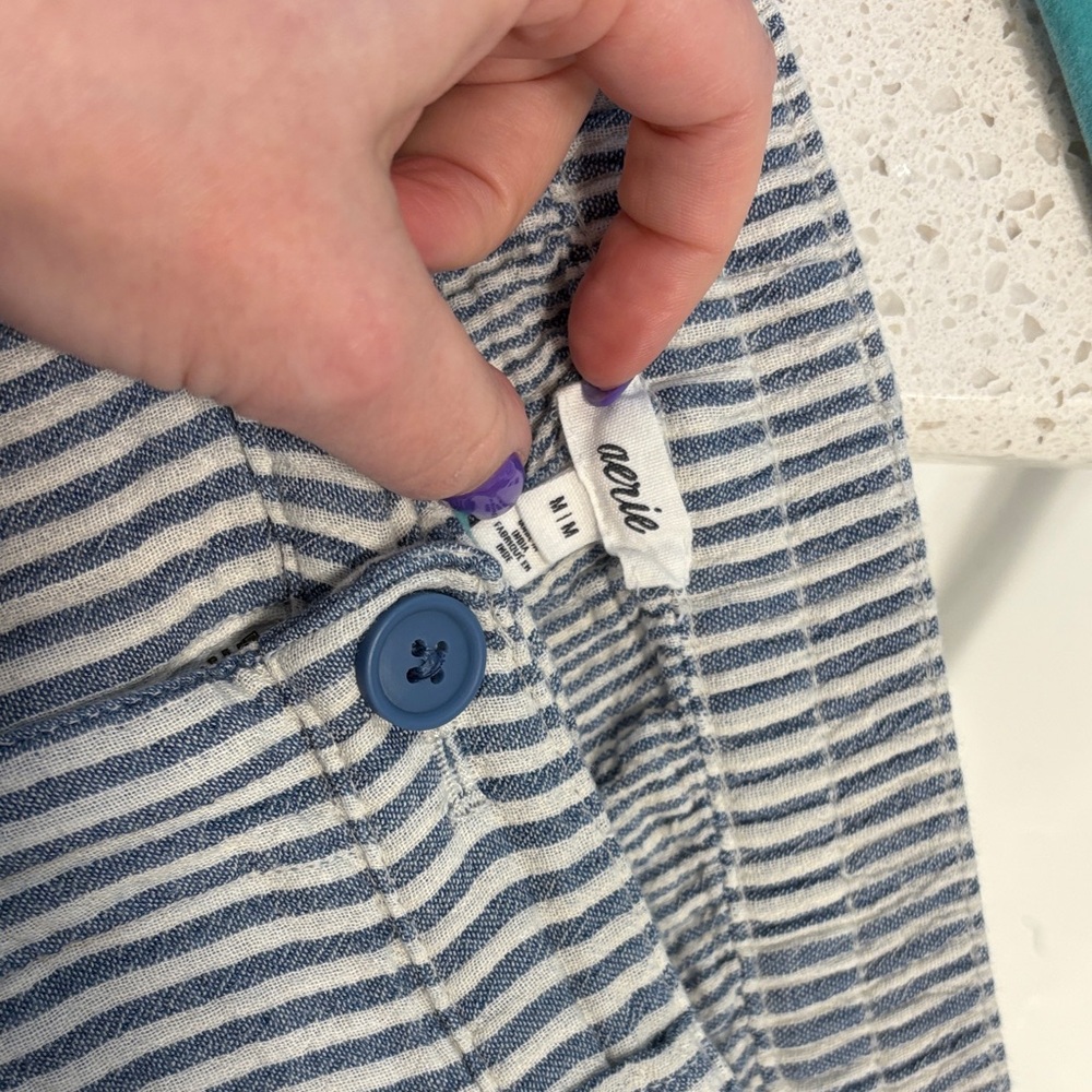 Aerie Blue and White Striped Pants - Picture 2 of 3